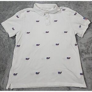 Vineyard‎ Vines Heritage Polo Shirt  Mens Small USA Flag Red White Blue Whale